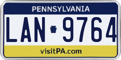 PA license plate LAN9764