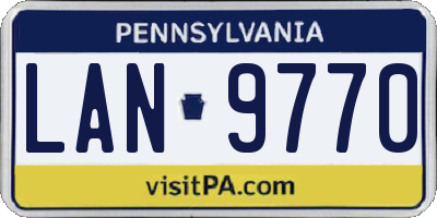 PA license plate LAN9770