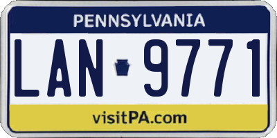 PA license plate LAN9771