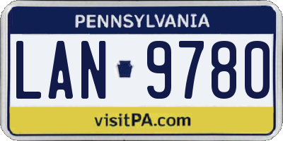 PA license plate LAN9780