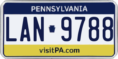 PA license plate LAN9788