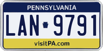 PA license plate LAN9791