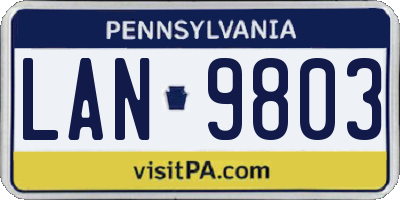 PA license plate LAN9803