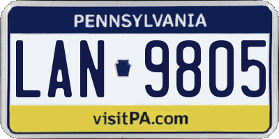 PA license plate LAN9805