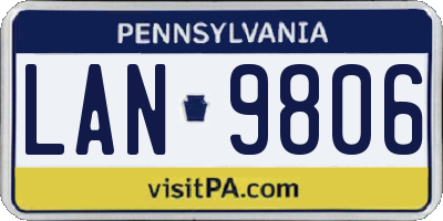 PA license plate LAN9806