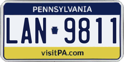 PA license plate LAN9811