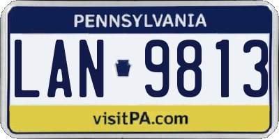 PA license plate LAN9813