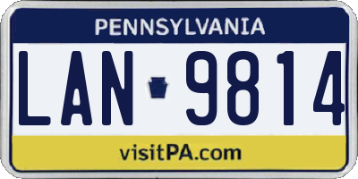 PA license plate LAN9814