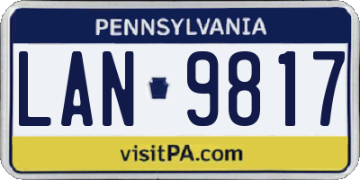 PA license plate LAN9817
