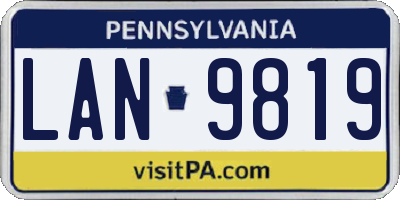 PA license plate LAN9819