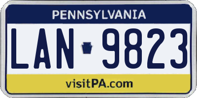 PA license plate LAN9823
