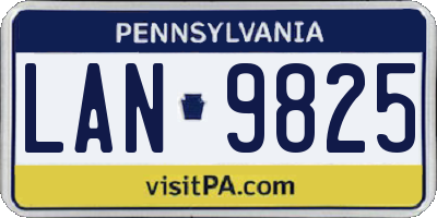 PA license plate LAN9825