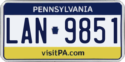 PA license plate LAN9851