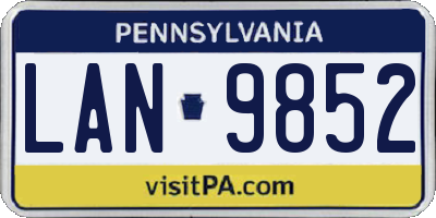 PA license plate LAN9852