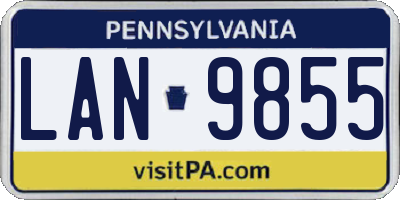 PA license plate LAN9855
