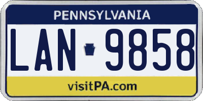 PA license plate LAN9858