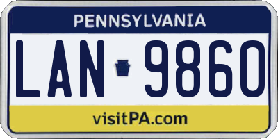 PA license plate LAN9860