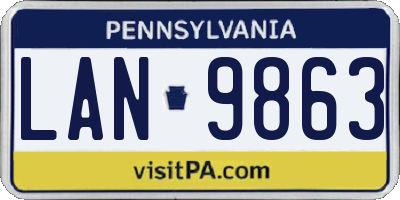 PA license plate LAN9863