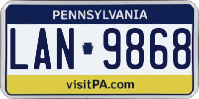 PA license plate LAN9868