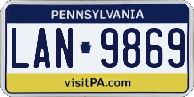 PA license plate LAN9869