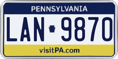 PA license plate LAN9870