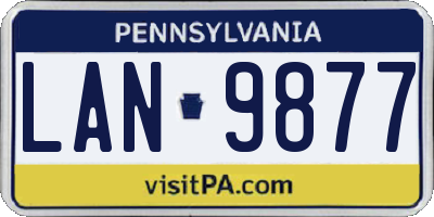 PA license plate LAN9877