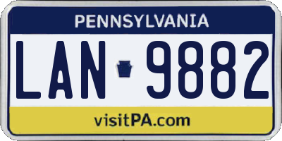 PA license plate LAN9882