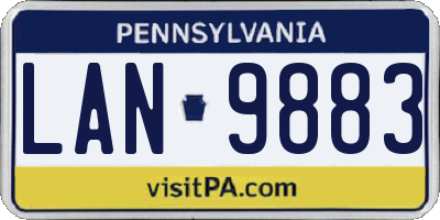 PA license plate LAN9883