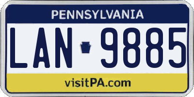 PA license plate LAN9885