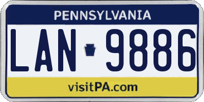 PA license plate LAN9886