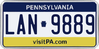 PA license plate LAN9889