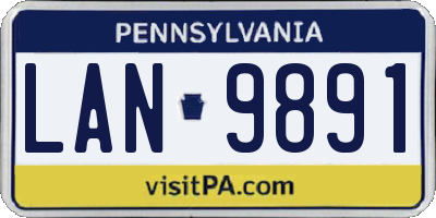 PA license plate LAN9891
