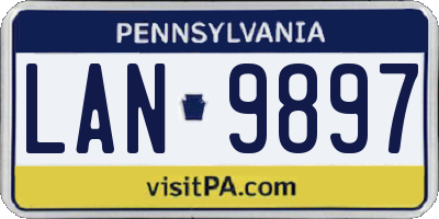 PA license plate LAN9897