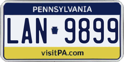 PA license plate LAN9899