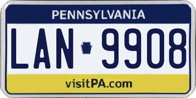 PA license plate LAN9908