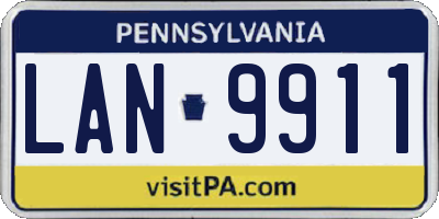 PA license plate LAN9911
