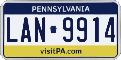 PA license plate LAN9914