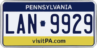 PA license plate LAN9929