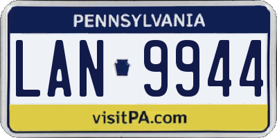 PA license plate LAN9944