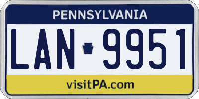 PA license plate LAN9951