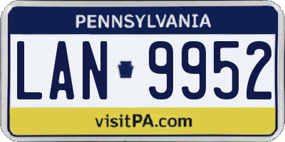 PA license plate LAN9952