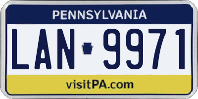 PA license plate LAN9971