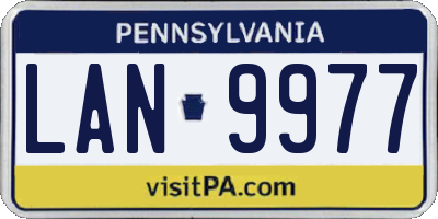 PA license plate LAN9977