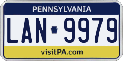 PA license plate LAN9979