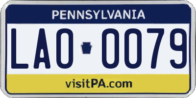 PA license plate LAO0079