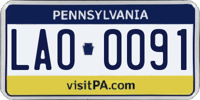 PA license plate LAO0091