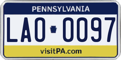 PA license plate LAO0097