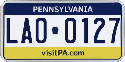 PA license plate LAO0127