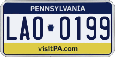 PA license plate LAO0199