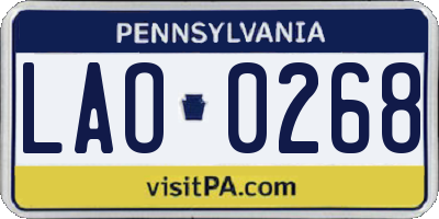 PA license plate LAO0268